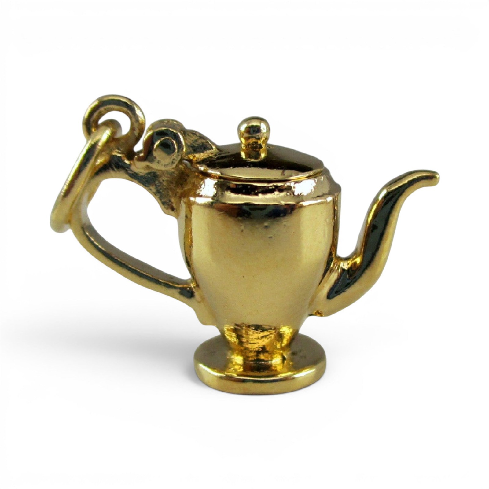 Sterling Silver Gold Vermeil Restaurant Coffee Pot Charm for Bracelet Wife Gift
