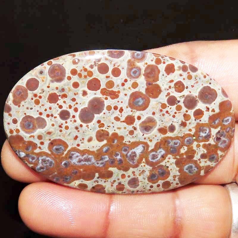 129.40Ct A+ 100% Natural Asteroid Jasper Oval Cabochon Loose Gemstone 45X71X4mm