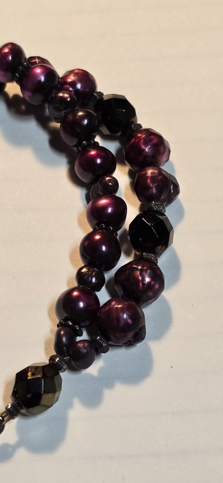 Sterling Silver 925 Burgundy Preals Dubble Strand Bracelet Toogel Clasp