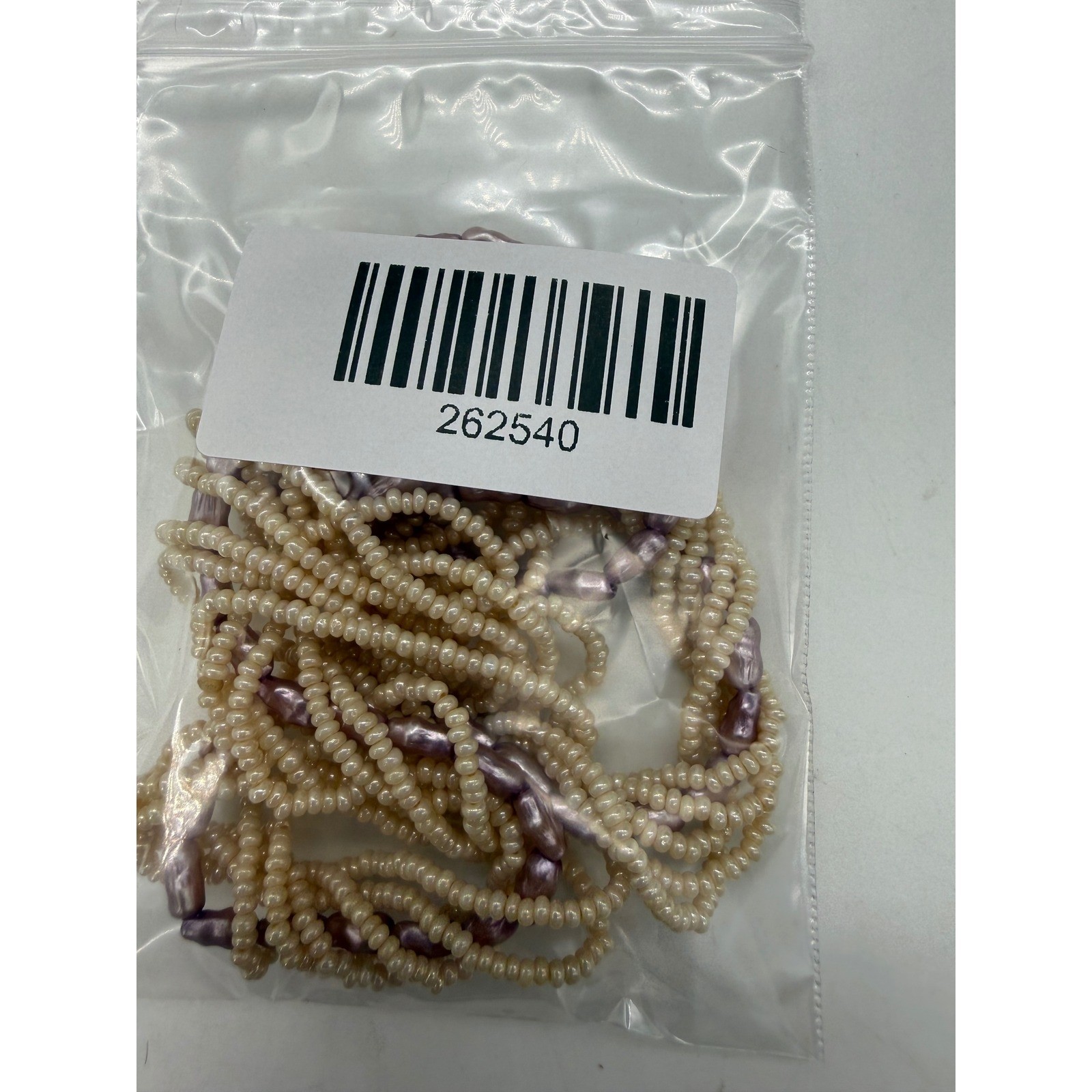 Vintage Style Multi Strand Twisted Seed Bead Mauve Faux Rice Pearl Necklace