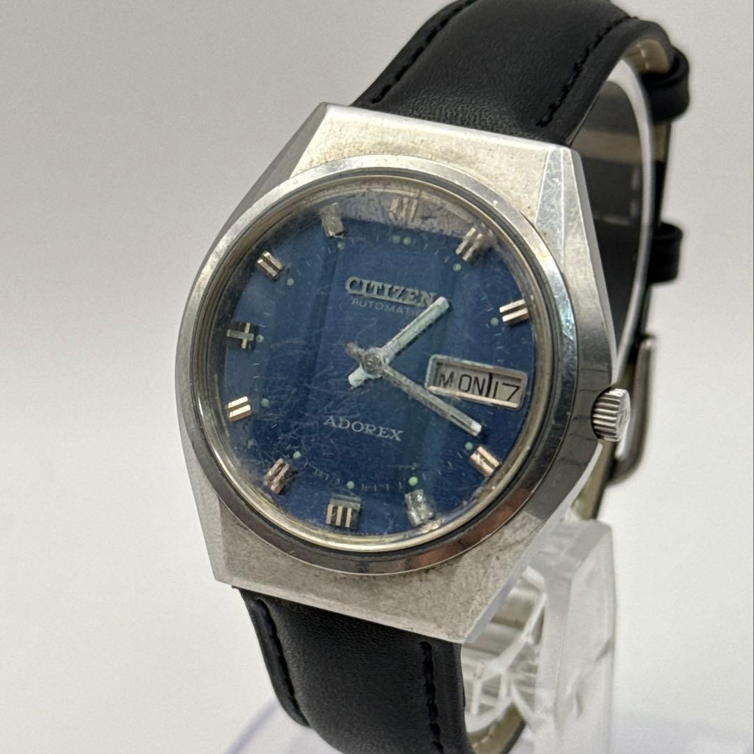 Citizen Adorex Automatic Day-Date Dress Watch 37.4mm Blue Dial 4-385136