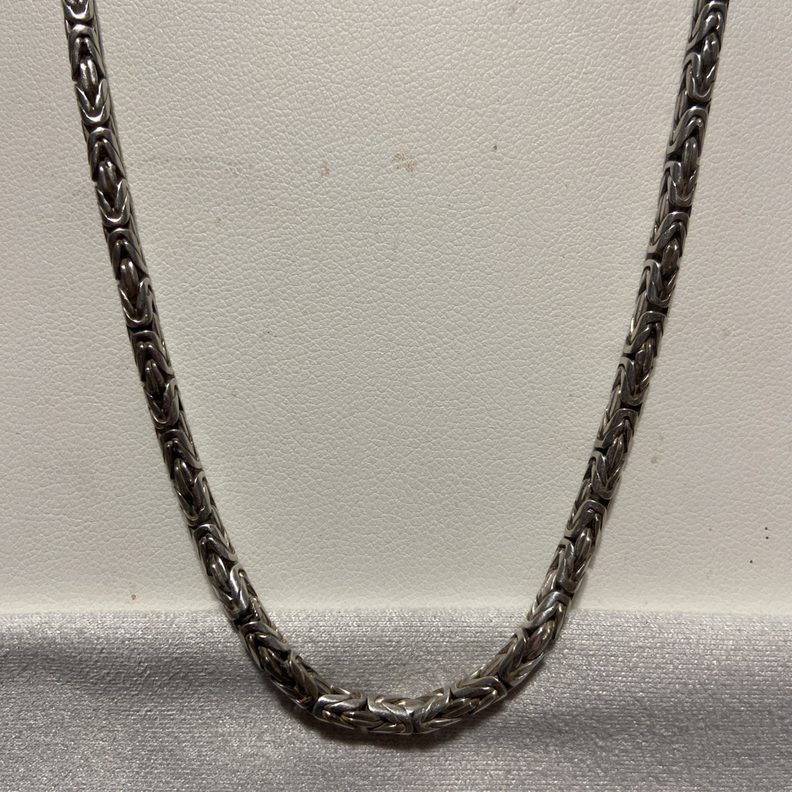 Sterling Silver 925 Byzantine 24″ Chain Necklace 35+ Grams Stunning