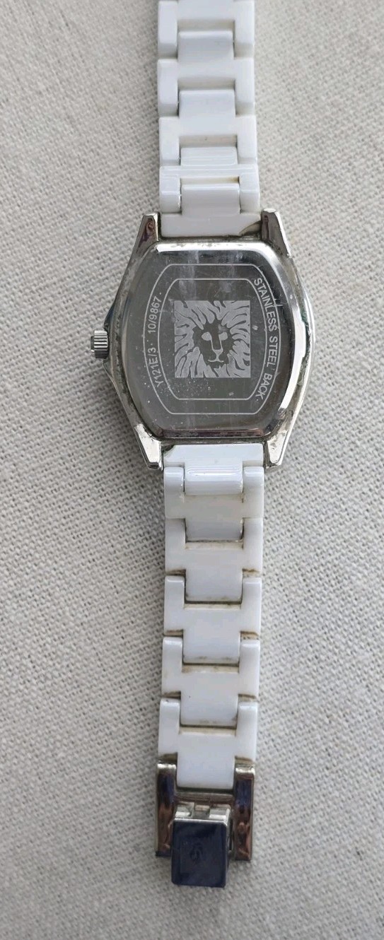Anne Klein White Ceramic Working Watch Y121E/3 10/9867 Size 6.50 Inches