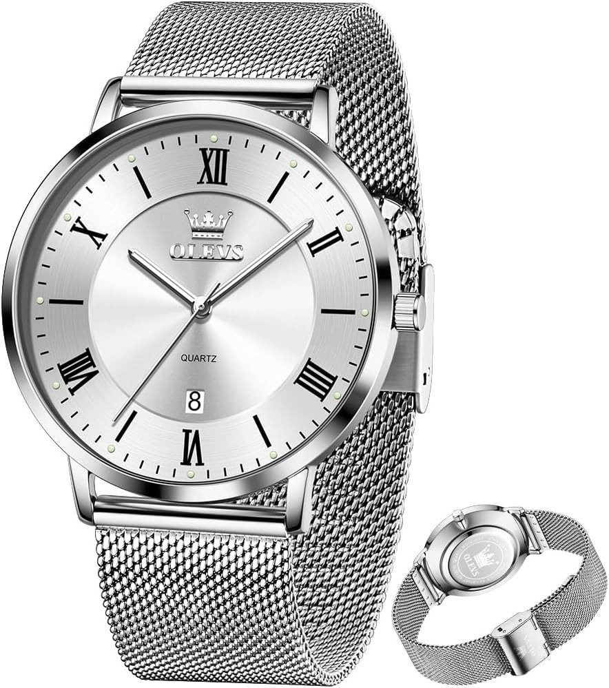 Stainless Steel Men’s Quartz Watch with Day-Date – Casual & Business Style
