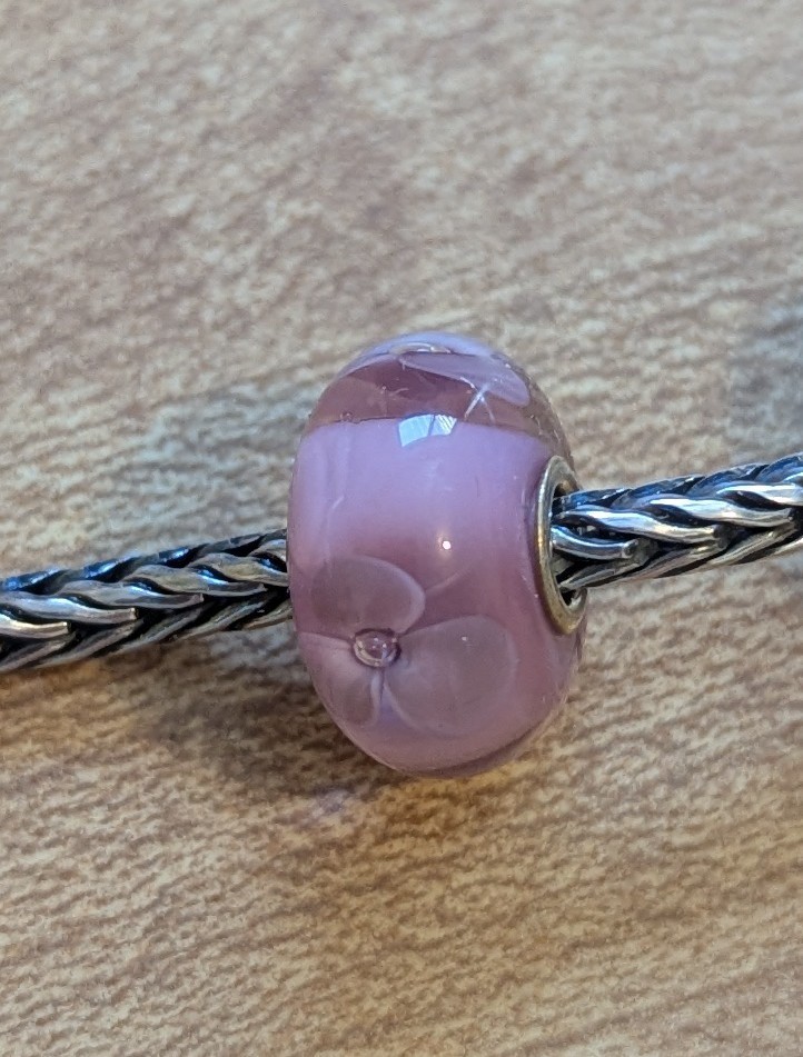 Authentic Retired TrollBeads Pale Rose Flower