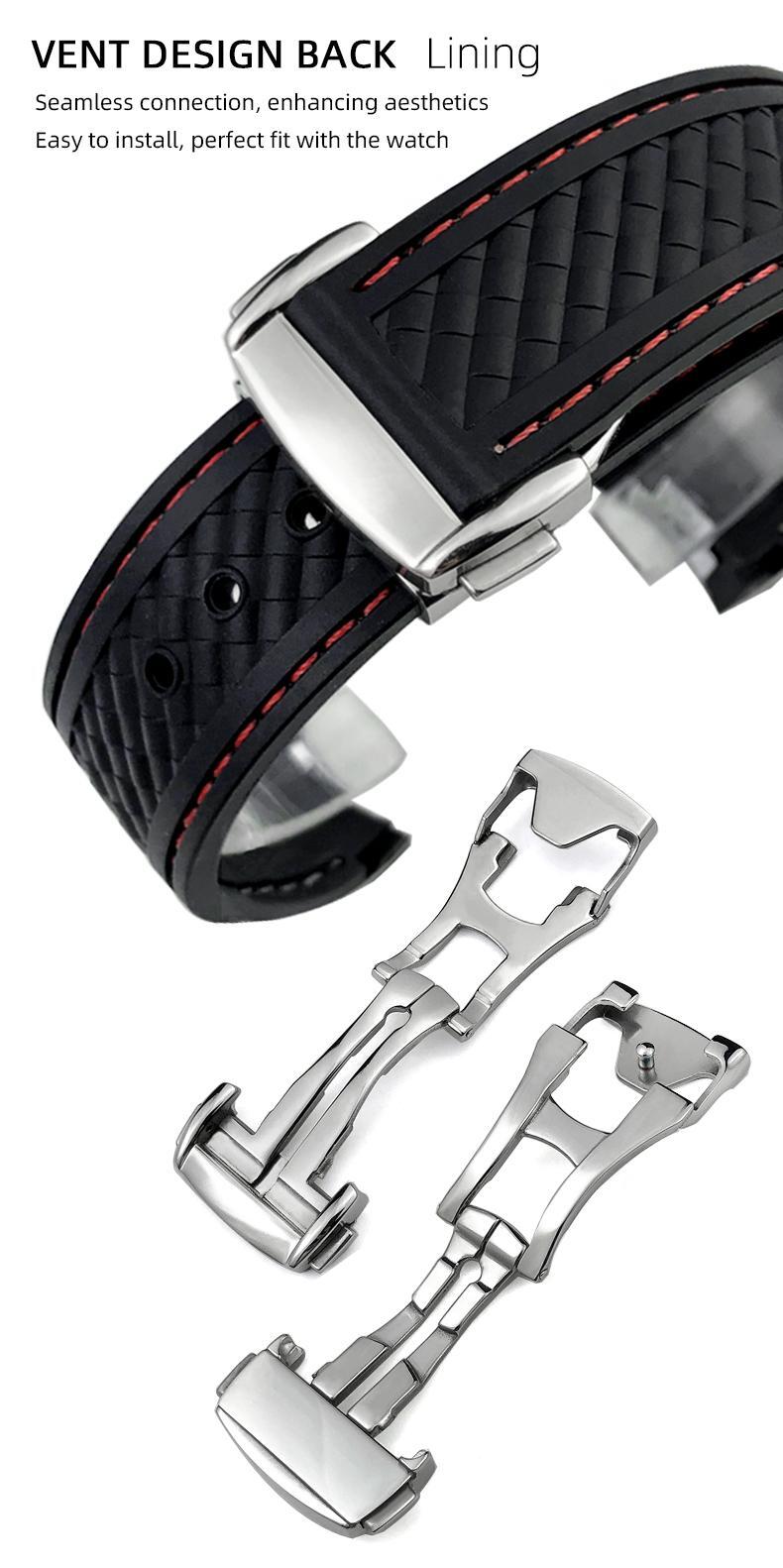 18,19,20mm Silicon Rubber Light Strap Watch Band Omega Seamster Aqua Terra At150