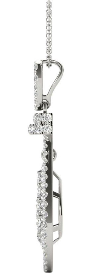 1.03ct Natural Diamond Pendant 18K White Gold Oval Necklace F-G VS-SI1 16″ Gift