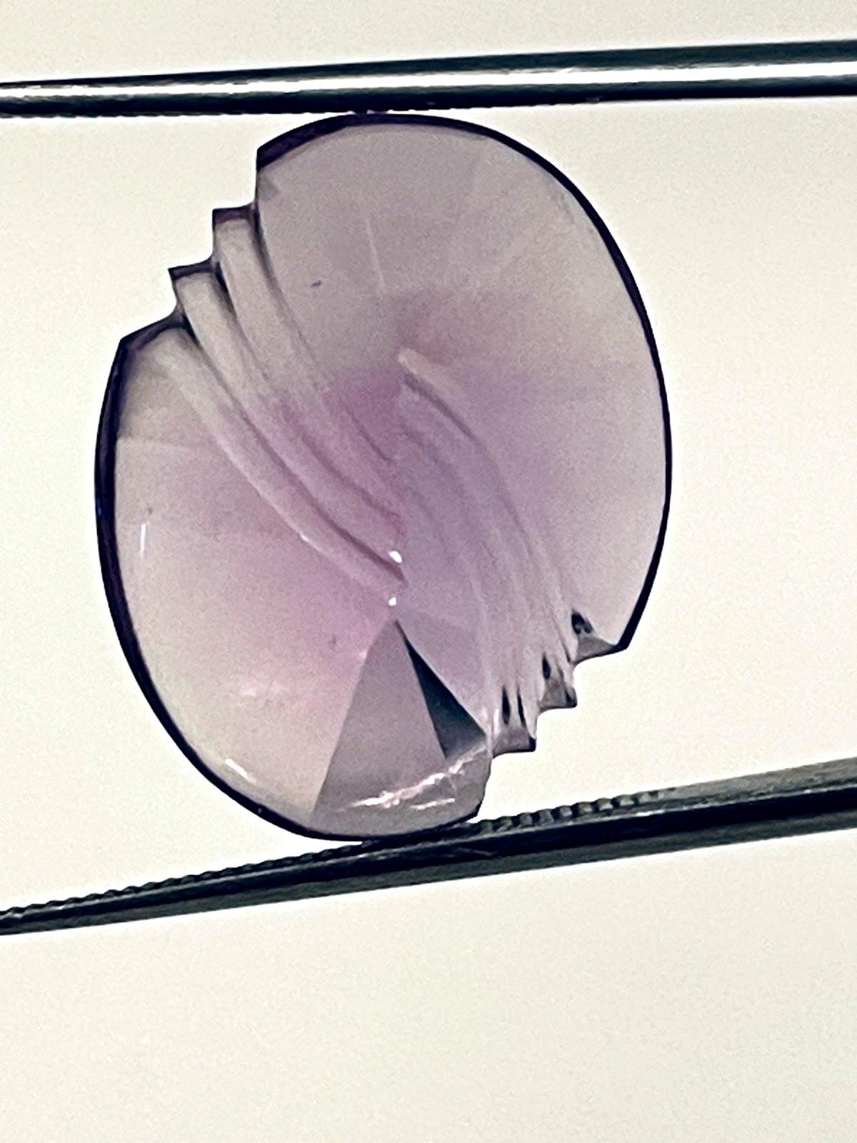 Beautiful Rose de France Quartz Gemstone,Special Laser Cut,11.75cts,19.5X15.2 mm