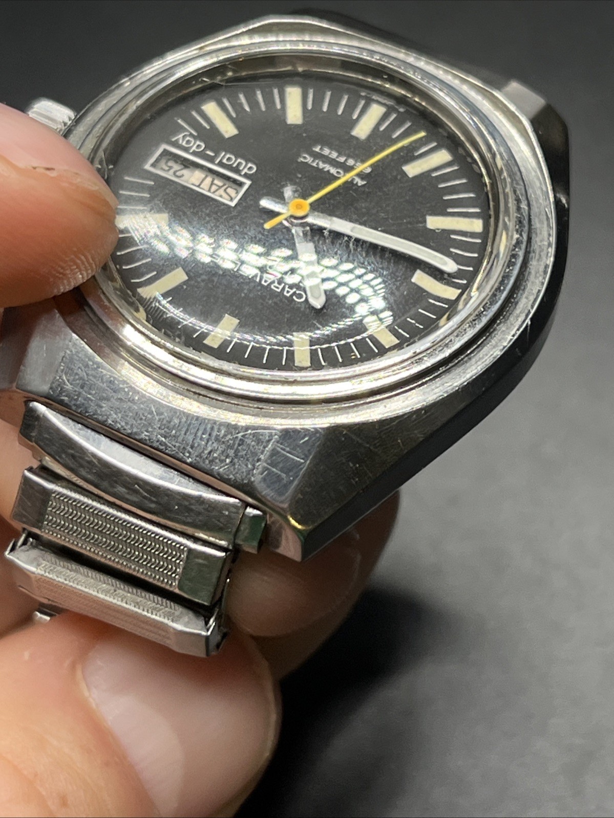 1978 Caravelle Set-O-Matic 666 Devil Diver Dual-Day Ref. Q110 Wristwatch (015)