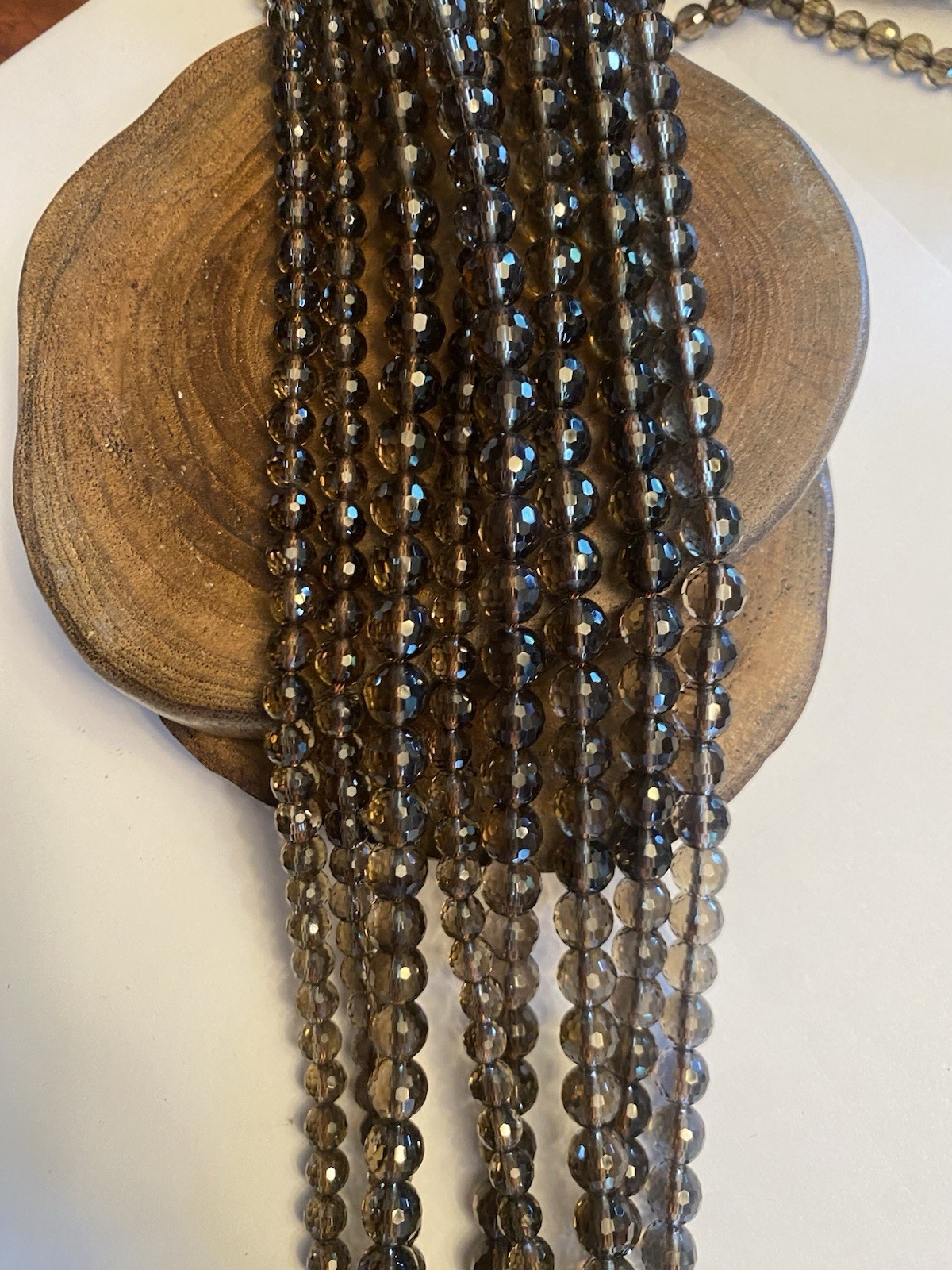 Natural Smoky Quartz Strand 15.5”