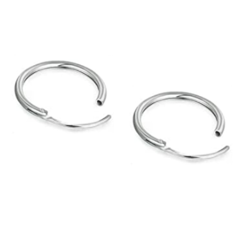 Adorable Mini Hoop Earrings Sterling Silver 925 One Pair 8mm 10mm 12mm 14mm 16mm