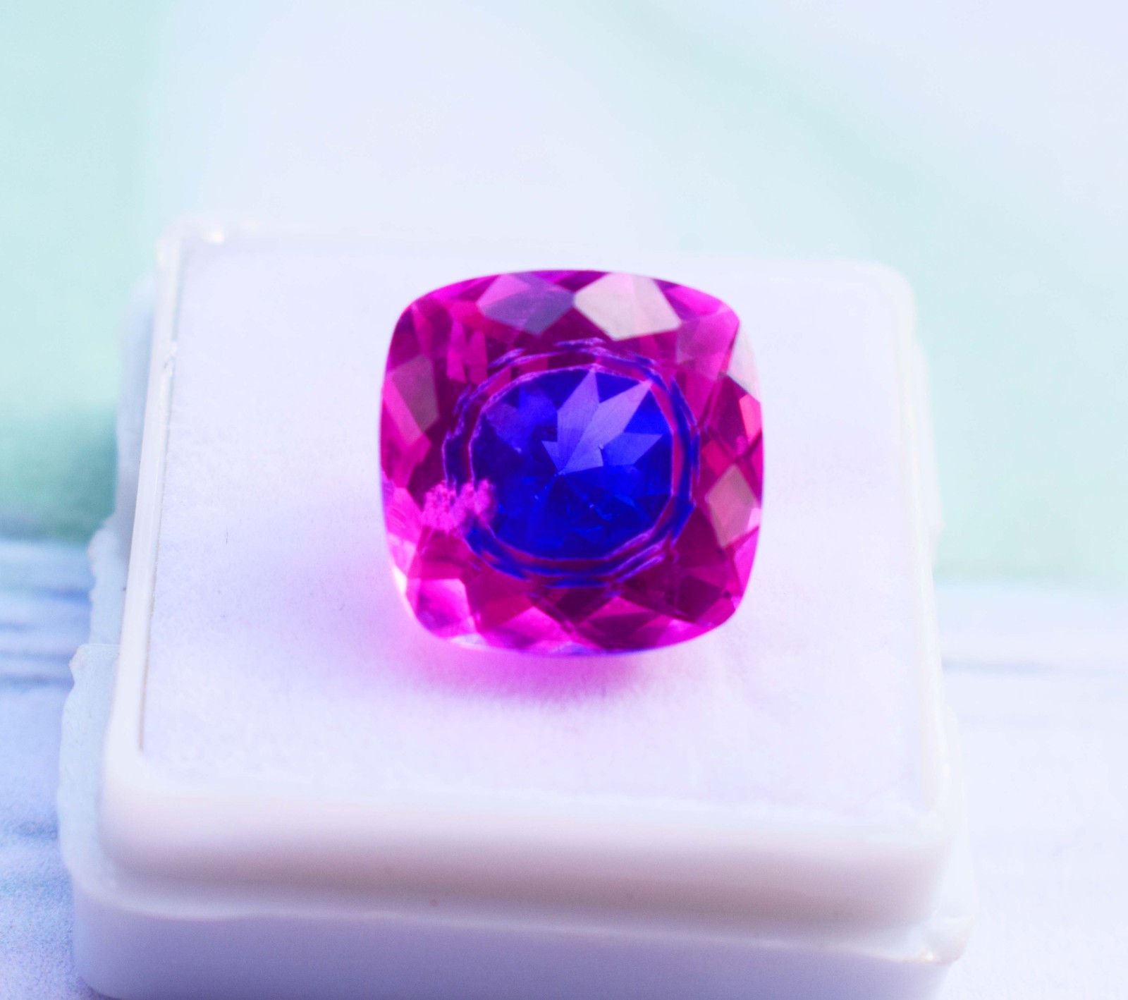 Natural Bicolor Pitambari Sapphire Gemstone 12Ct Cushion cut Loose Pitambari Gem