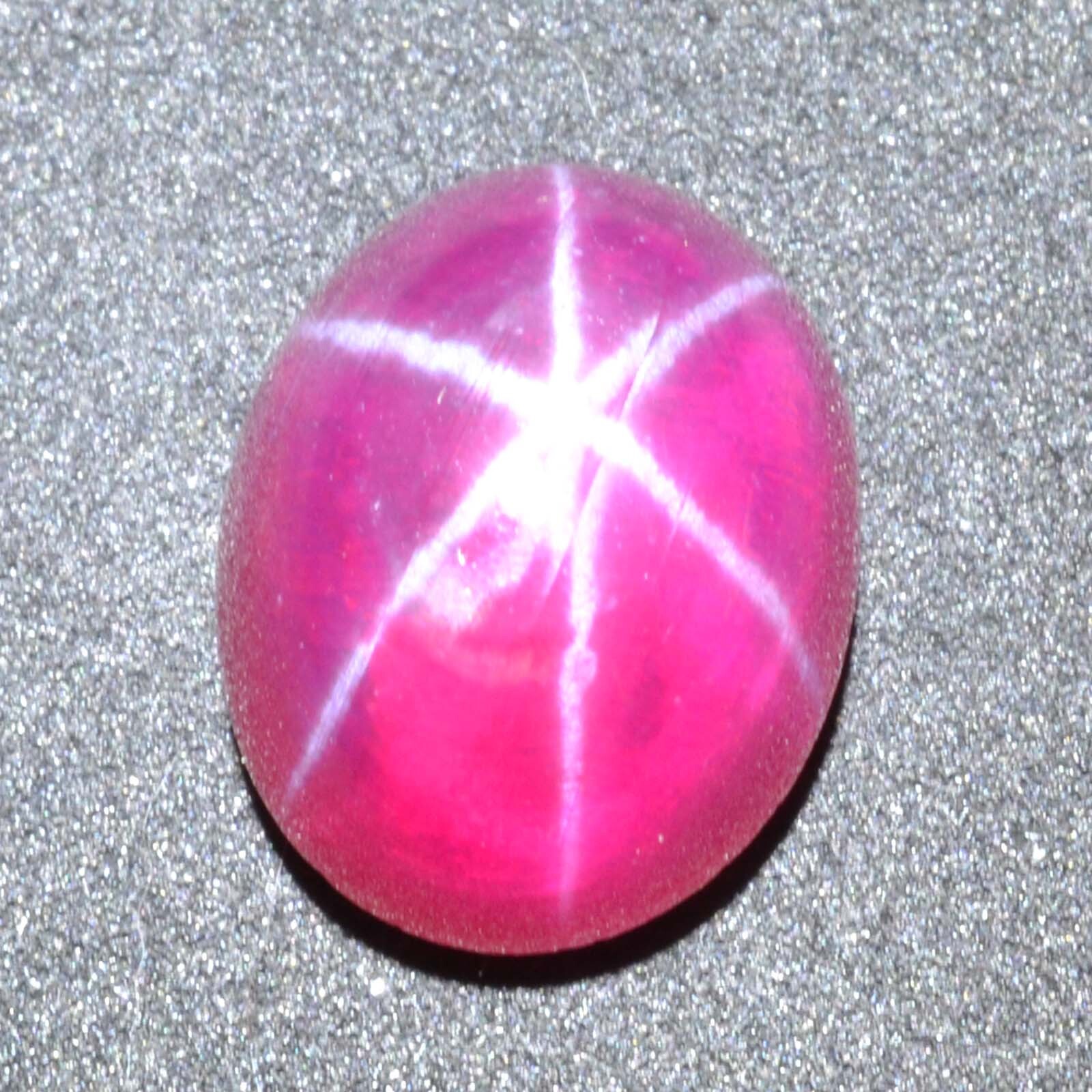 6.95 Ct 11.4×9 MM Red Ruby Star Sapphire 6 Rays Lab Created Corundum RRS7052