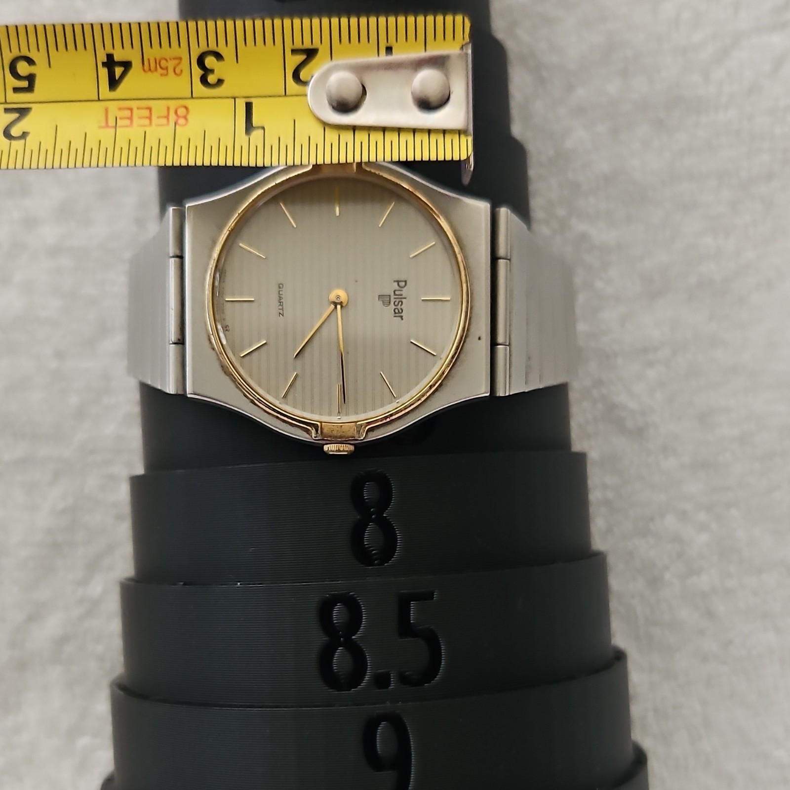 Pulsar Quartz Two-Tone Silver/Gold Bracelet Watch Silver Dial Stick Indices