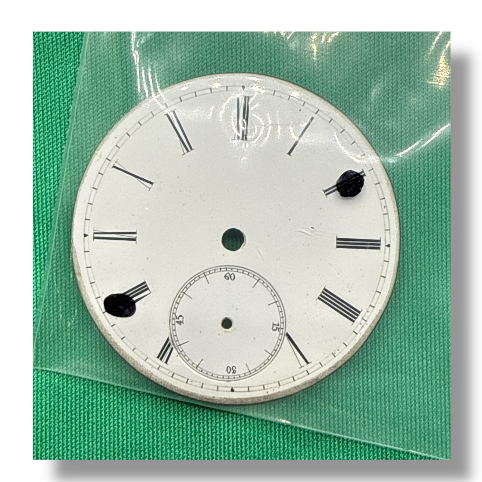 Blank Pocket Watch Dial 8s 35.4 mm Roman Seconds 8.4 VTG NN9 Read!