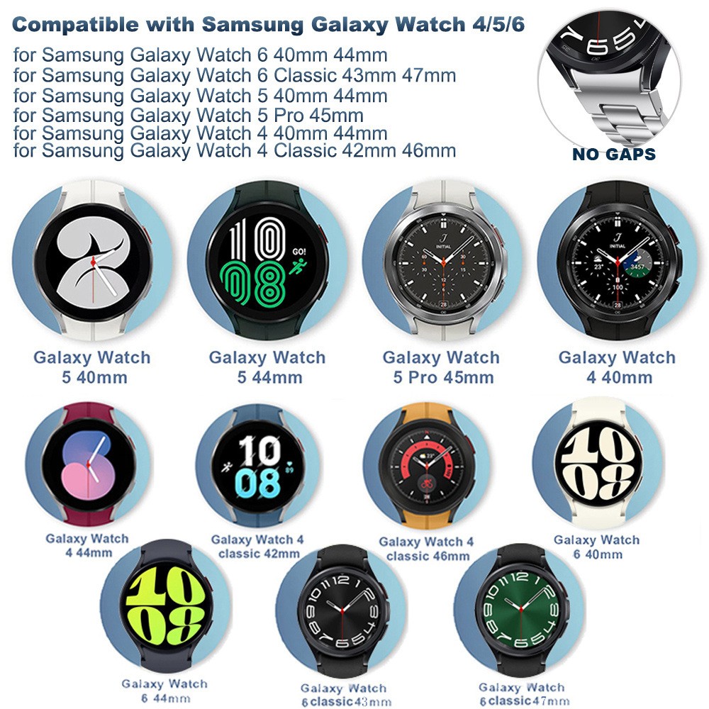 Fits Samsung Watch4/5/6 Classic Silicone Watch Strap Flexible Waterproof Band
