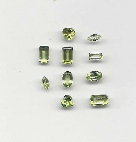 Peridot Mixed Shapes Faceted – 2mm to 5mm – Approx 10 Pk LT6