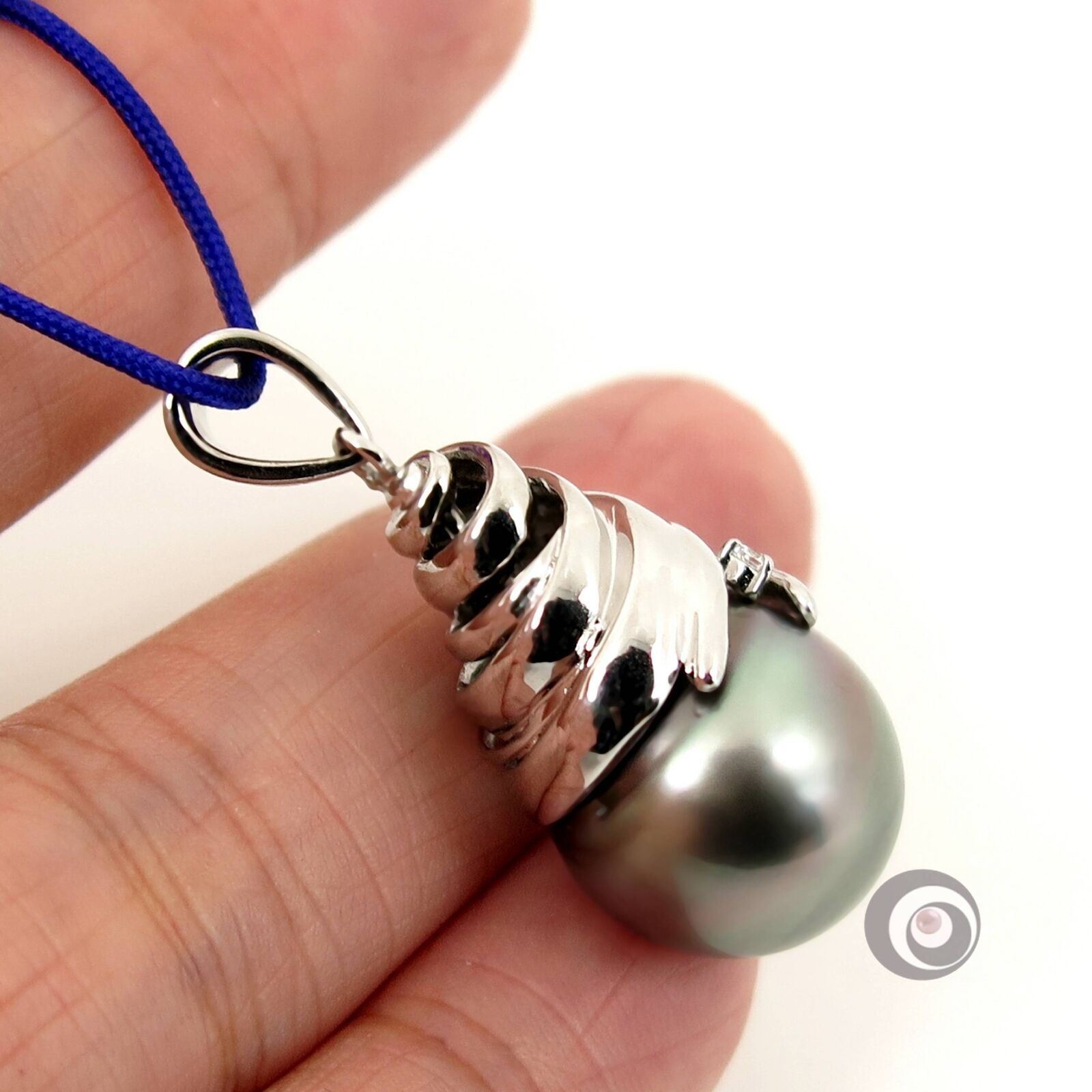 Massive 14.7*17.0mm Genuine Tahitian Pearl Pendant, 925 Sterling Silver #SP1602