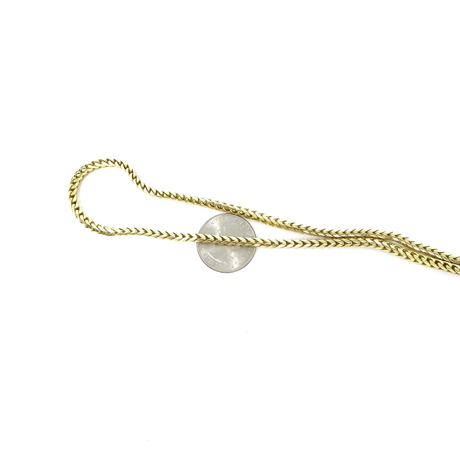 14k Solid Yellow Gold Franco Necklace 22″ – 40g – 3.4mm Chain Nice