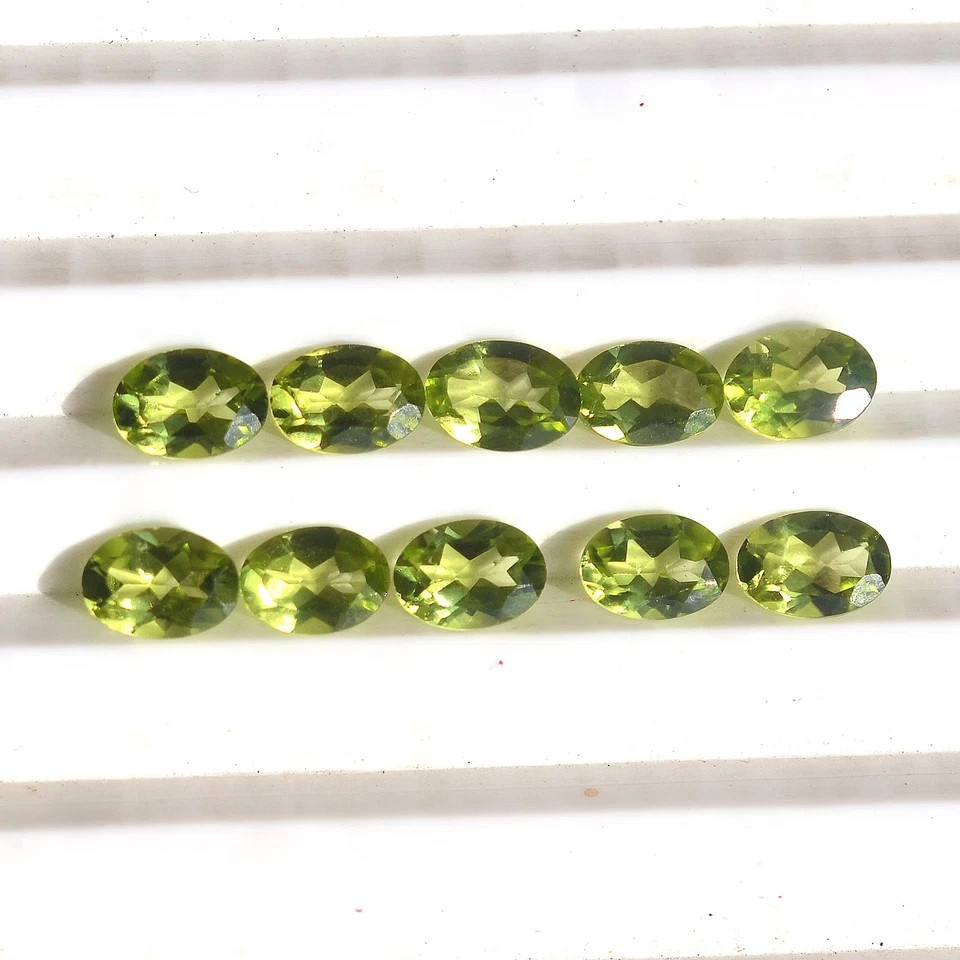200 Pcs Natural Peridot Faceted Oval Shape Loose Gemstone For Jewelry Making