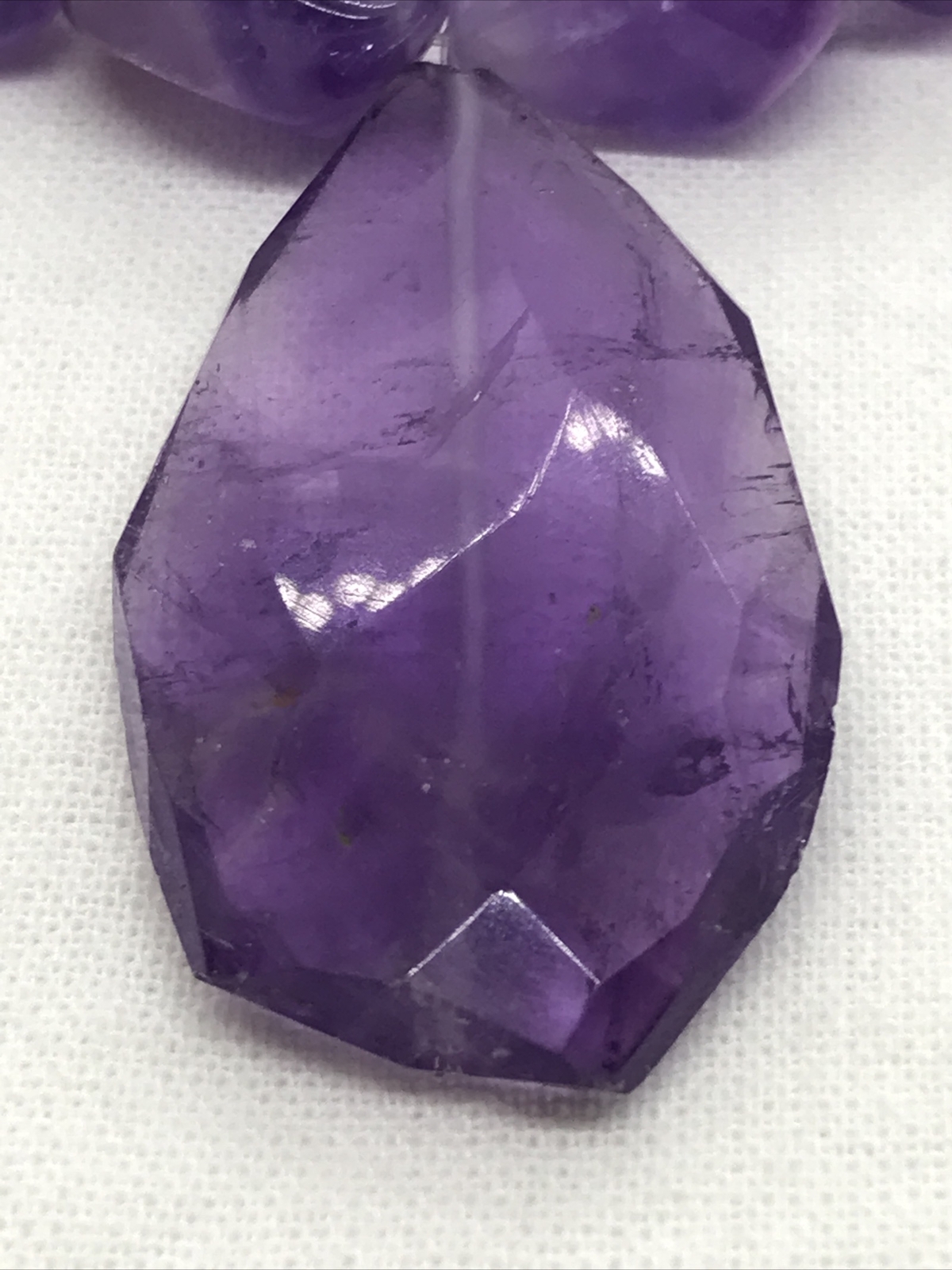 Vintage Sterling Silver Natrual Amethyst Stones 16″ Necklace