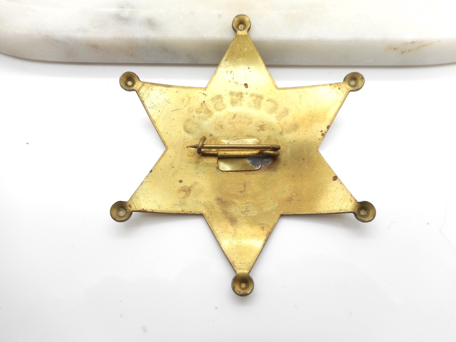 Licensed Junk Dealer Large Brooch 1970’s Brass