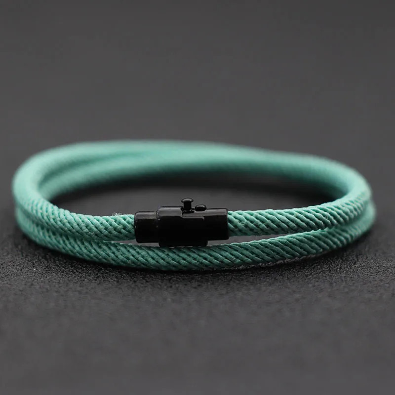 Simple Style Men’s Rope Bracelet Double Layer Thread Fabric Casual Accessory
