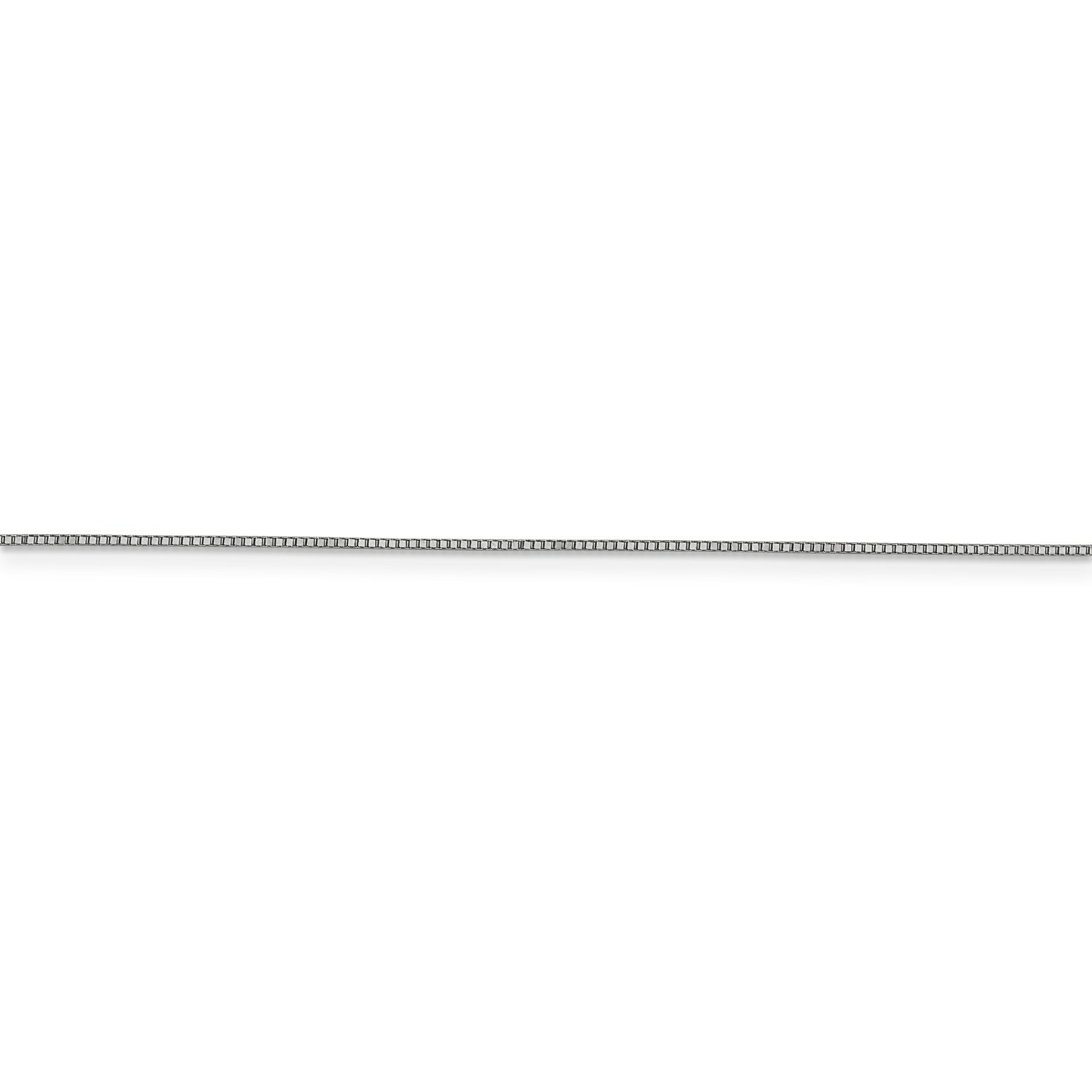 14k White Gold 0.70mm Solid Plain Box Link Chain w/ Lobster Clasp 14″ – 30″