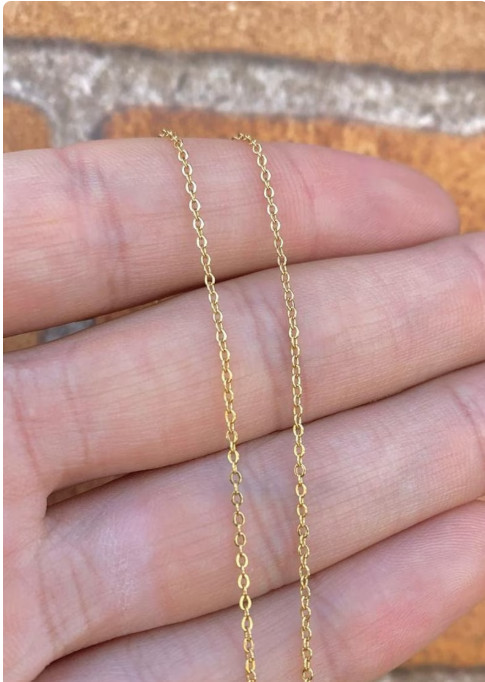 Necklace Cable Link Chain 17″ 14K Gold Filled Youth Kids Cadena Oro Laminado