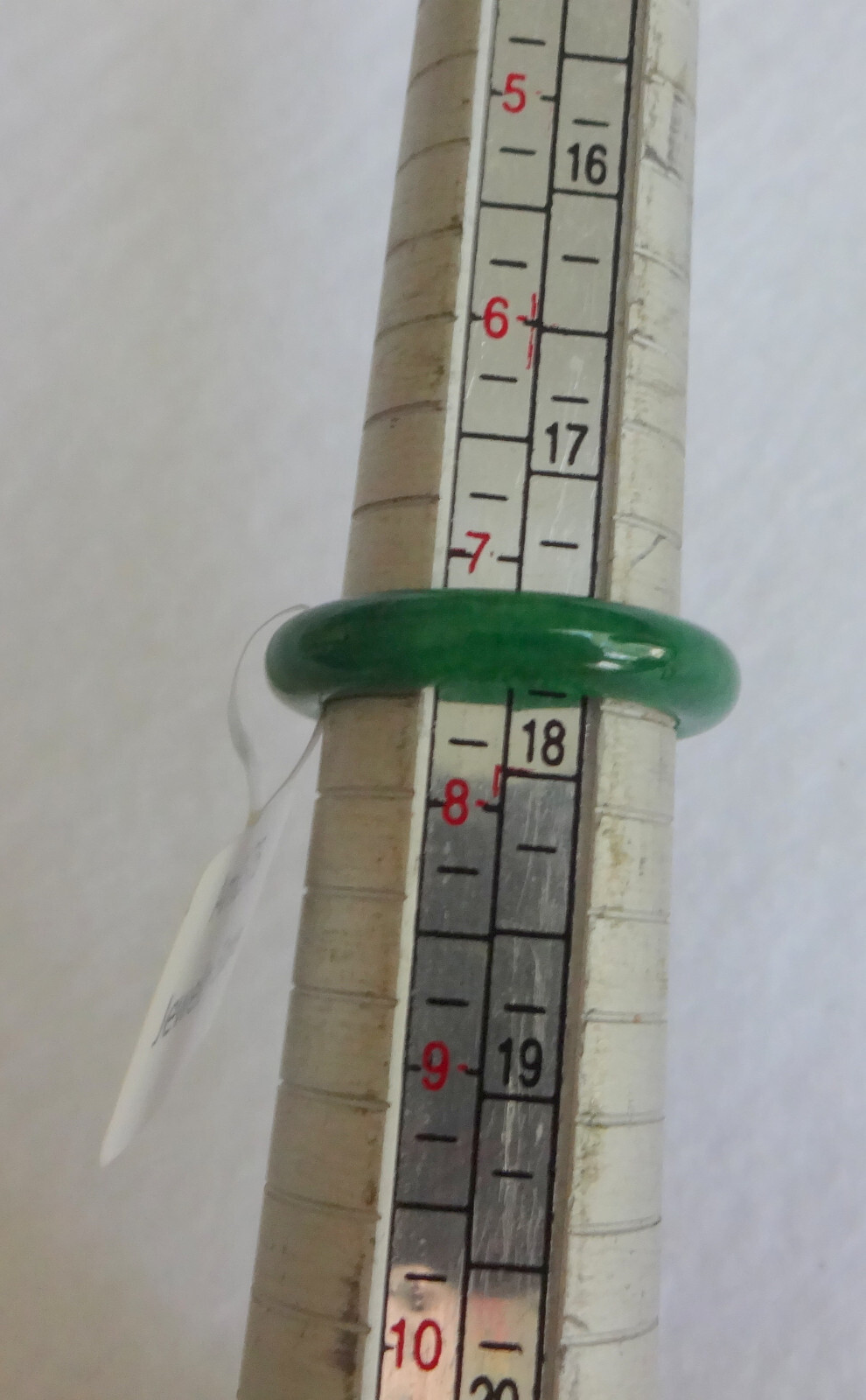 Chinese Natural Grade A Translusent Apple Green Jade Nephrite Ring Size 7.5