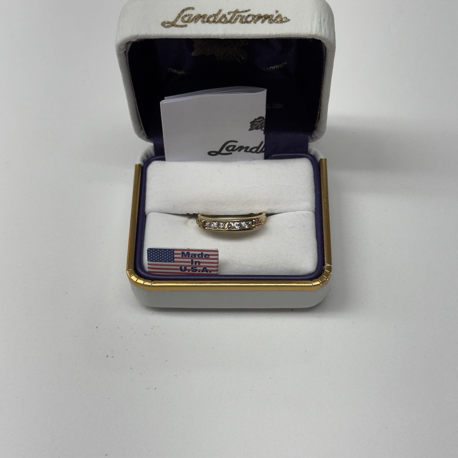 Landstrom’s Black Hills Gold 5 Natural Diamond Wedding Band .25CTW 10K Sz 7