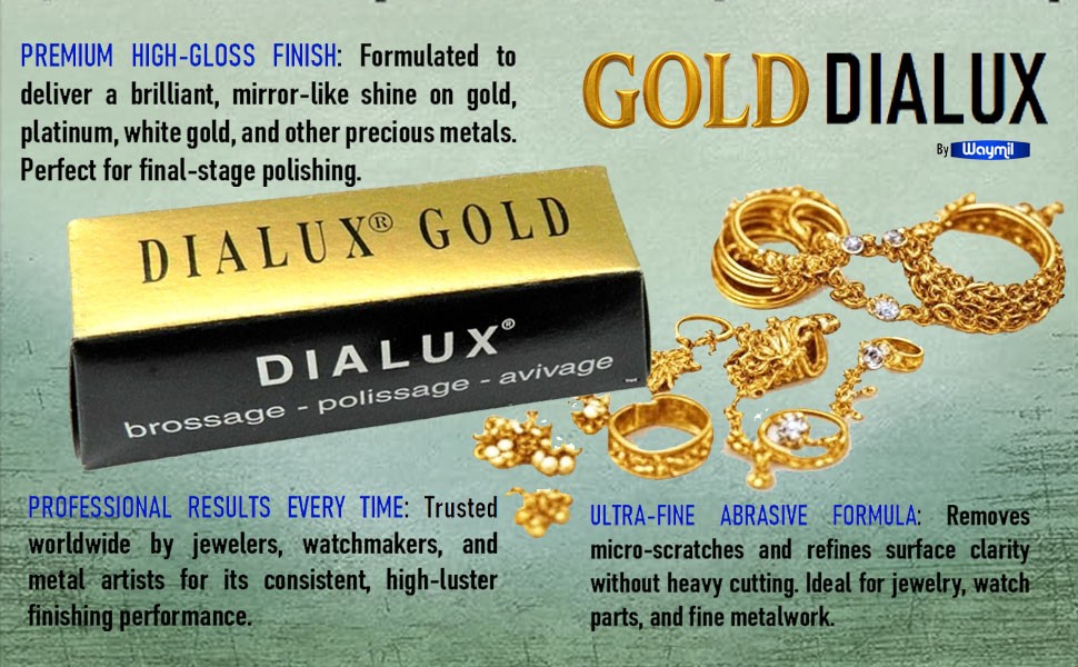 Dialux GOLD Polishing Compound Jewelers Rouge Super-Finish Highest Gloss 1 Bar