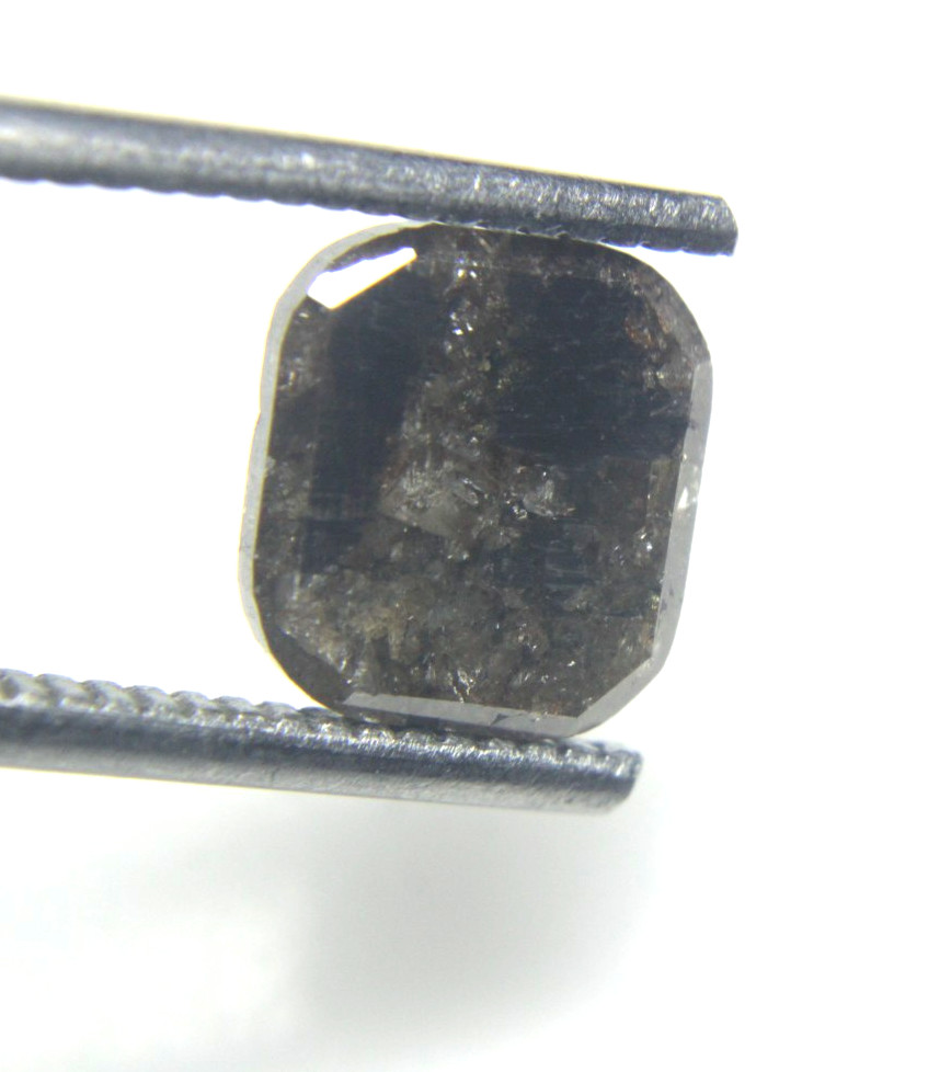 3.58Cts Checker Rose Cut Diamond Brown Cushion Cut 9.05×8.33×4.94 MM
