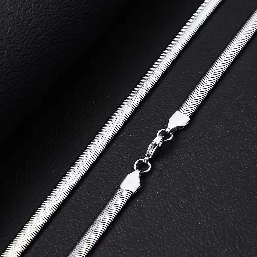 Silver Plated Flat Snake Chain 18- 24 In Necklace Men Women Jewelry 2-4 mm USA