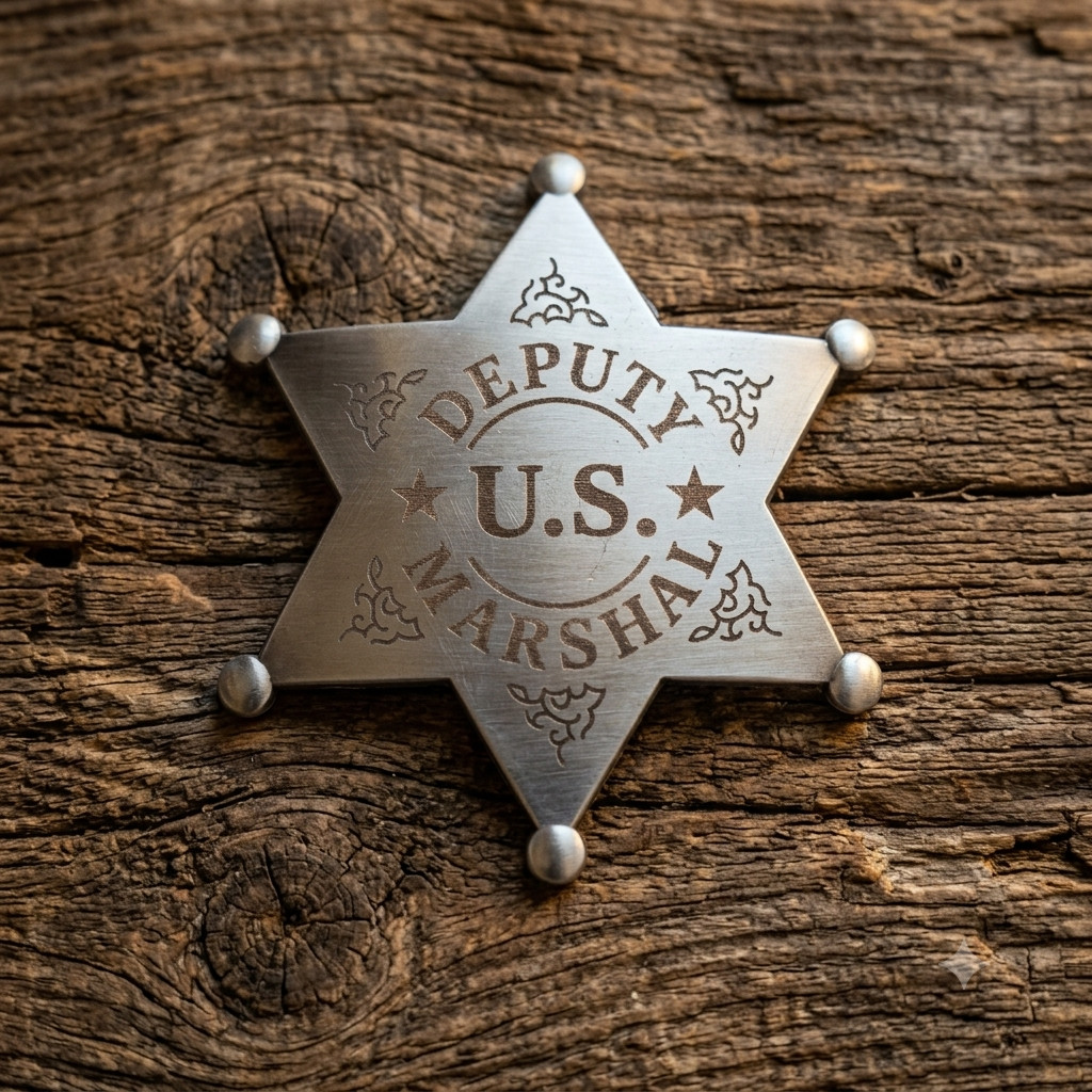 Deputy US Marshal Badge Western Badge – Old West Silver Finish 3″ Badge