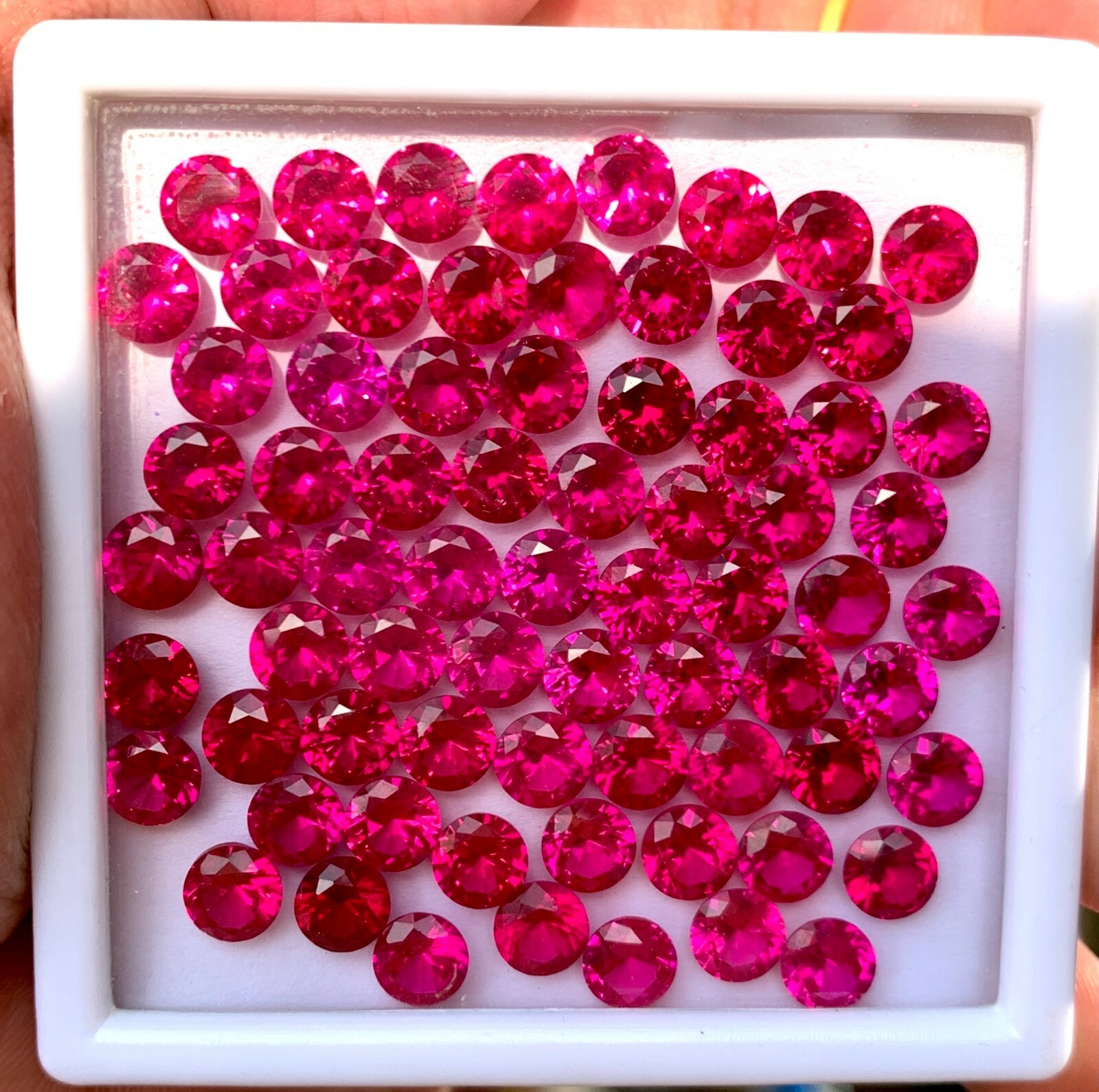 100 Pcs Natural Mogok Red Ruby Round 6.00 MM Certified Treated Loose Gemstone