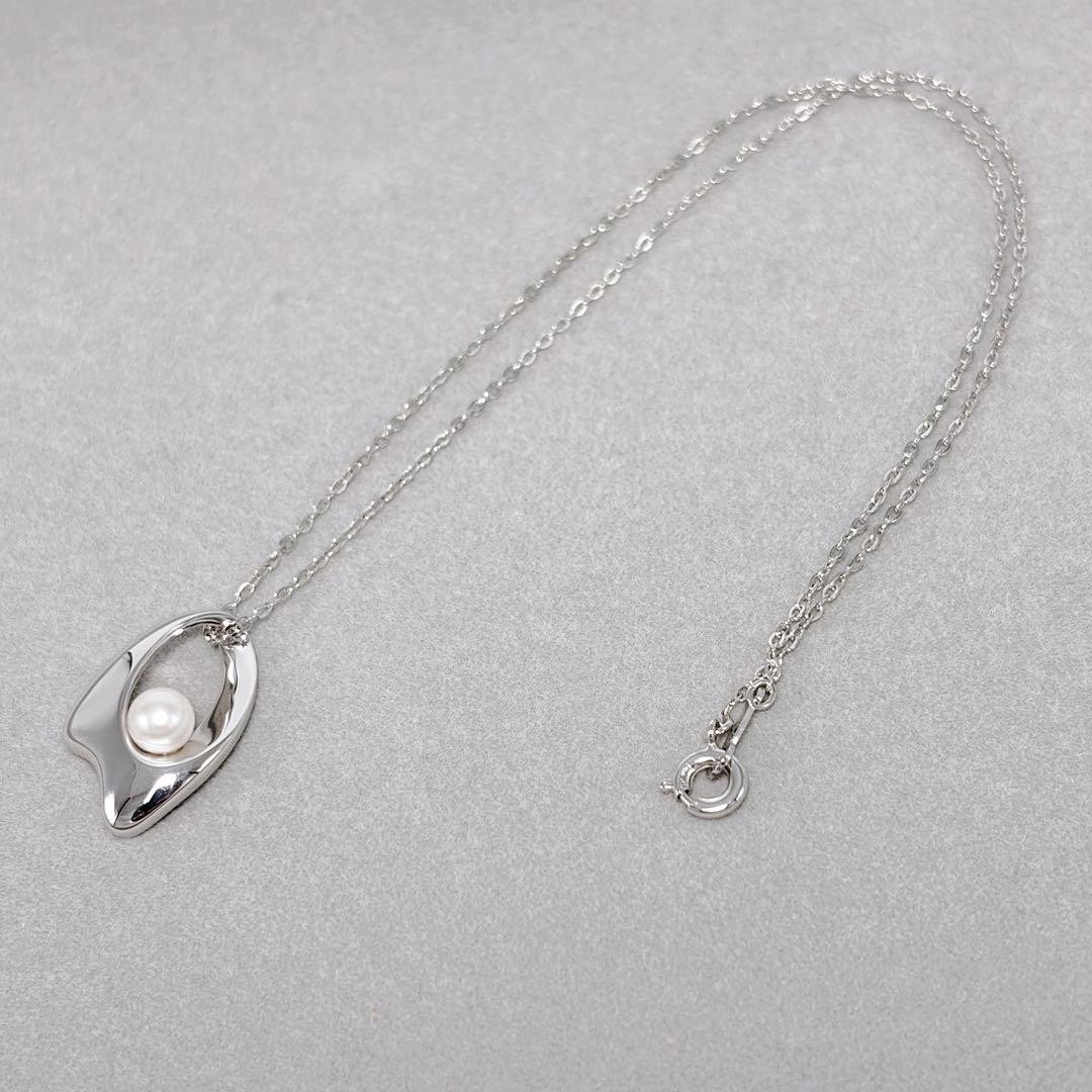 MIKIMOTO Necklace Pearl SILVER Mark 5.4mm Luster