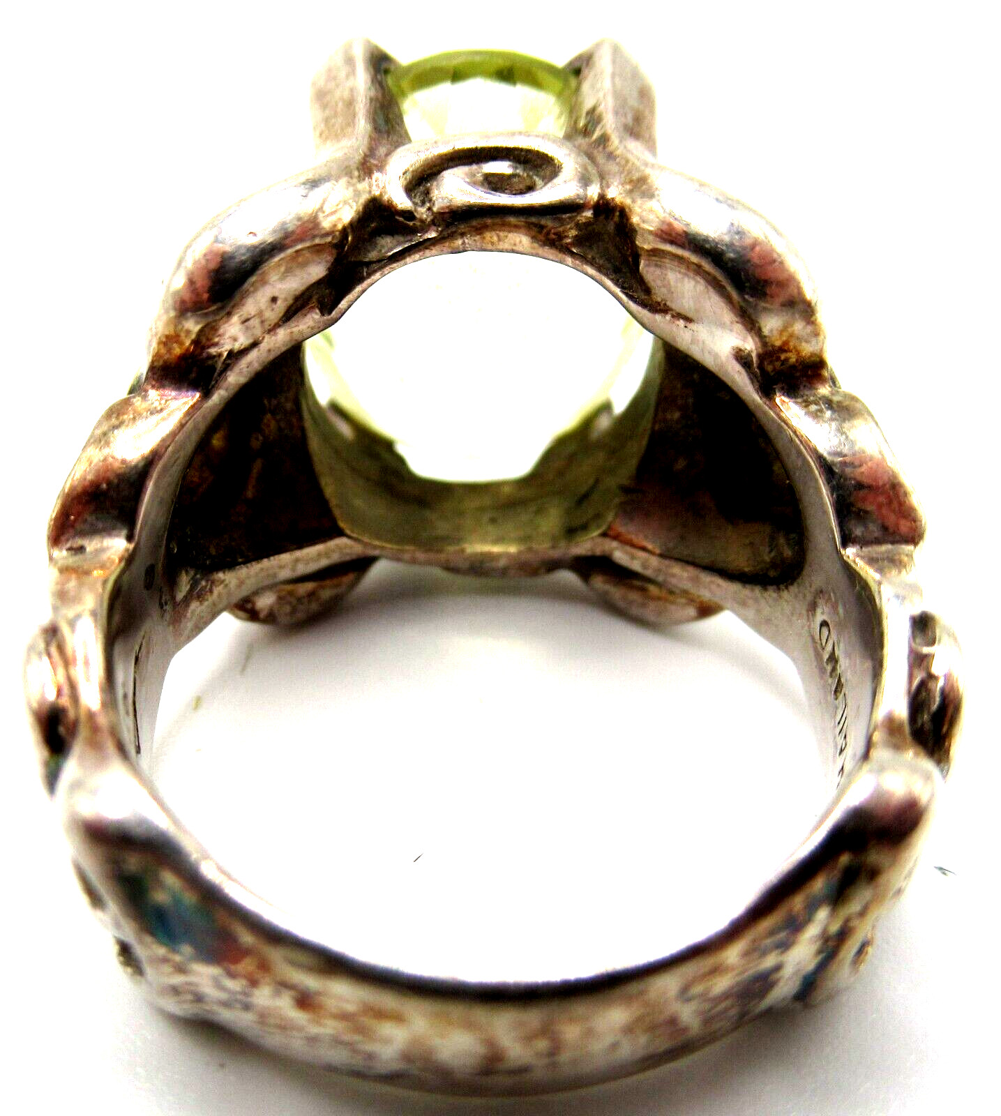 ANN KING 925 & 18K Gold Genuine Lemon Yellow Quartz Ring Size 8