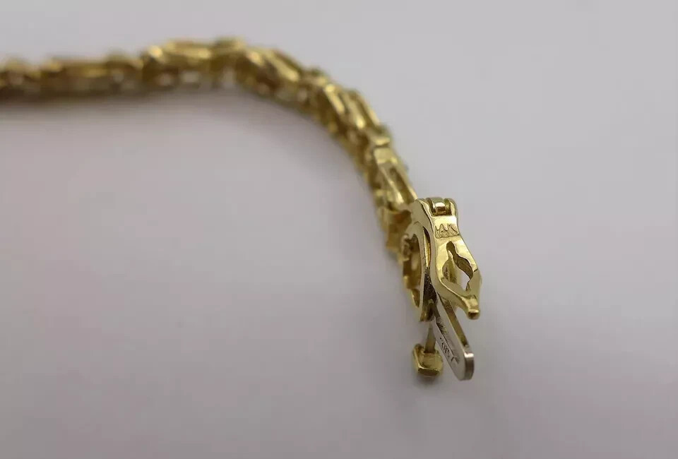 8 Ct Round Simulated Diamond 925 Yellow Sterling Silver Lovely Tennis Bracelet