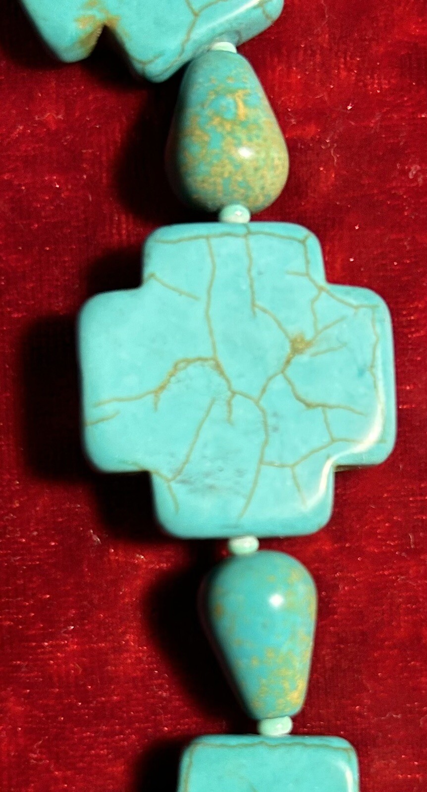 24 Inch Long Vintage India Turquoise necklace. # MP.