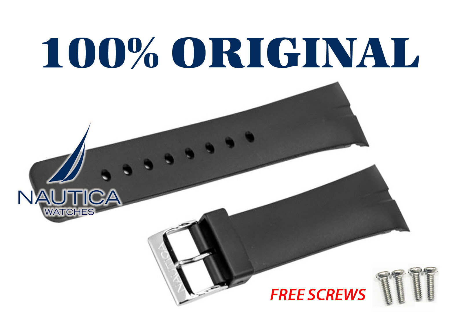 NAUTICA AUTHENTIC BAND STRAP BLACK 28mm N16533G N13530G A13530G N13519G A34001G
