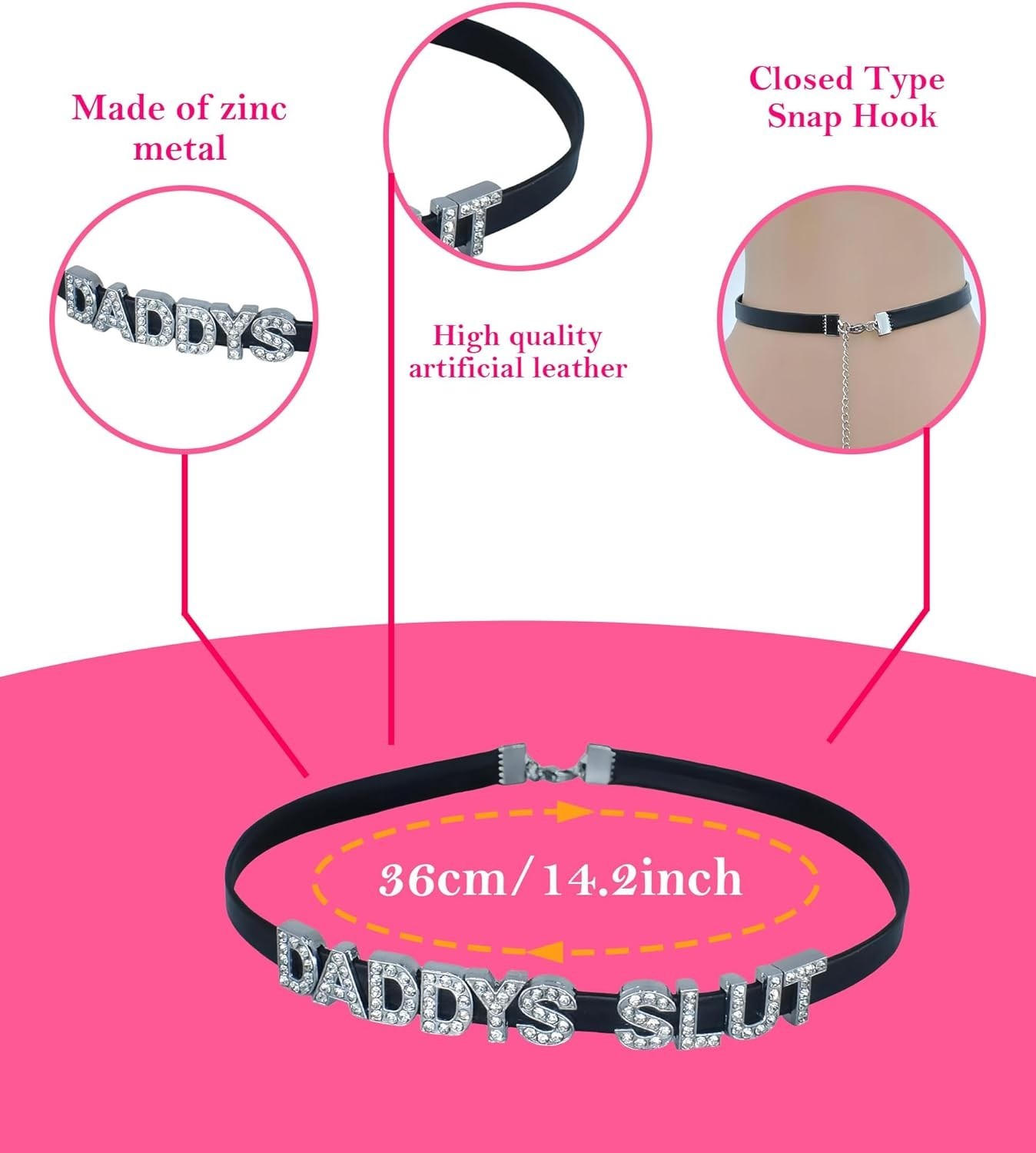 DADDY’S Choker Necklaces,Rhinestone Chokers For Women Honey Princess Hotwife