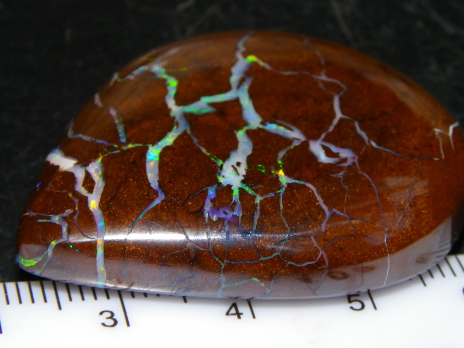 Quality Opalton Boulder Matrix Opal Freeform Cab 128.78cts Multicolour/Veins Qld