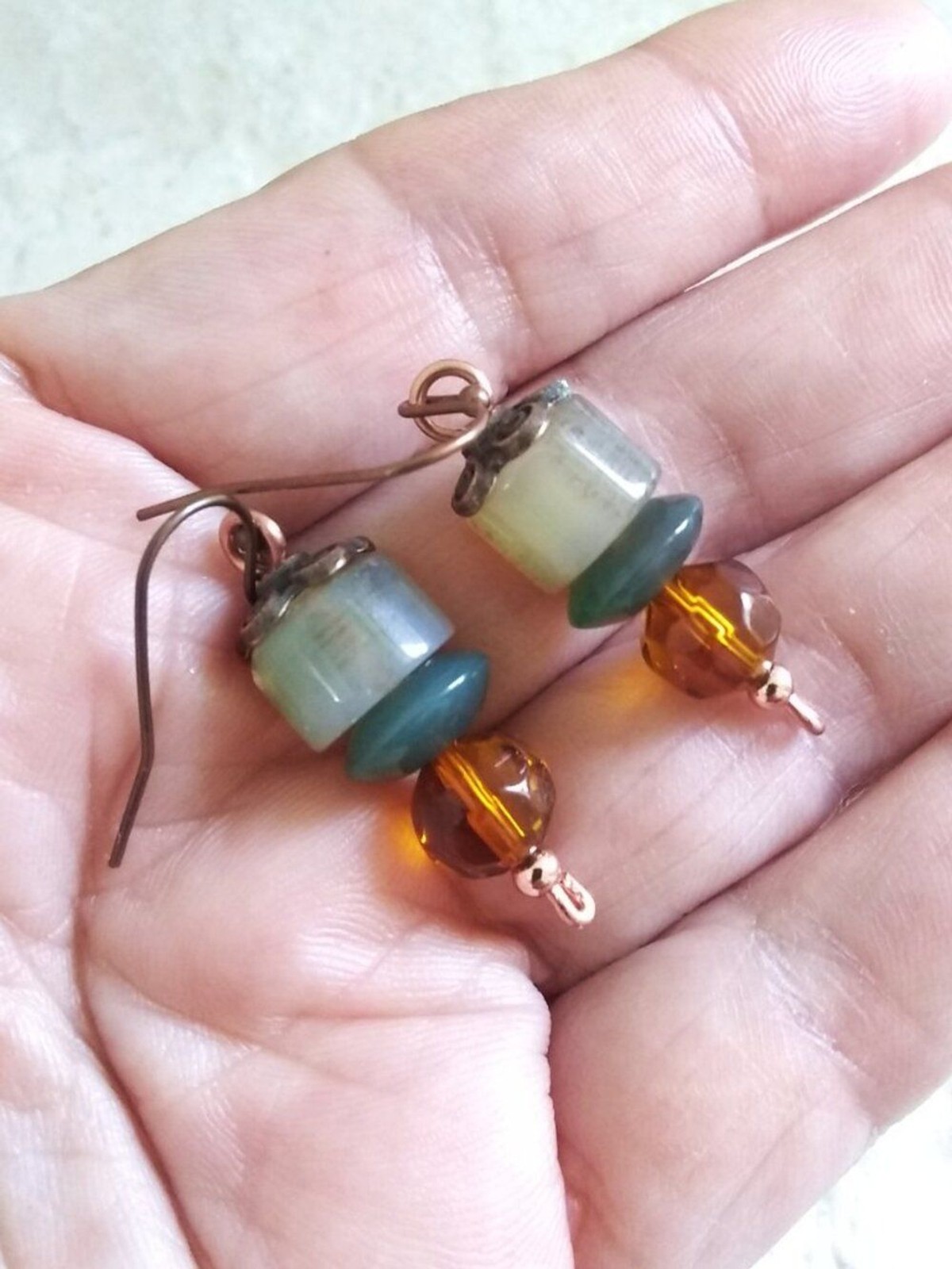 NEW! Handmade Short Stack Beaded Dangle Earrings – Fall ForestCore Bohemian