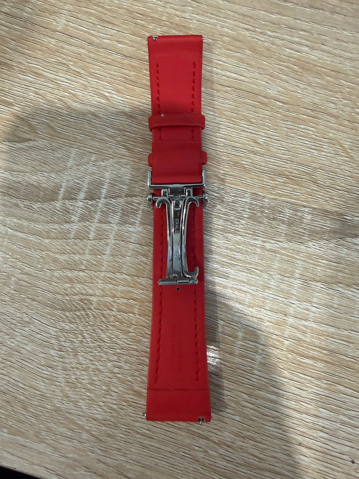 Unworn Original Jacob & Co. Polyurethane 20mm Red Strap With Steel Buckle