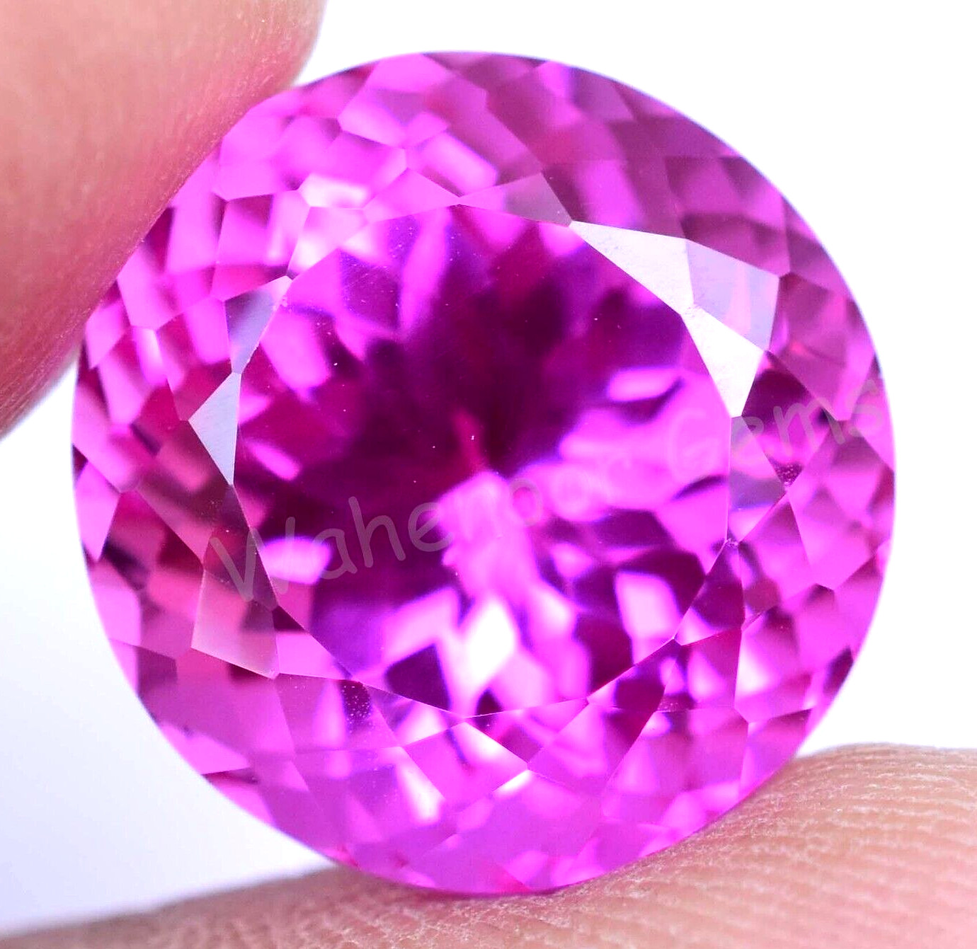 FLAWLESS 21.25 Ct Natural Mogok Pink Ruby Round CERTIFIED Stunning Gemstone