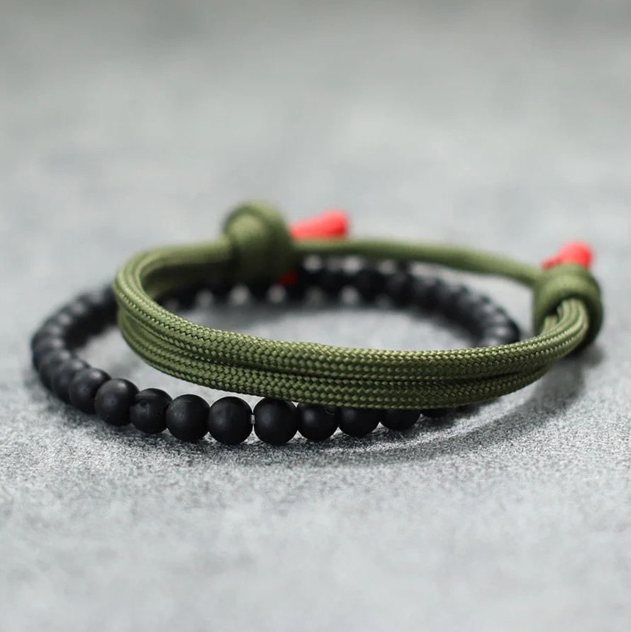 2PCS Handmade Paracord Bracelet Set for Men – Adjustable Summer Nautical Style