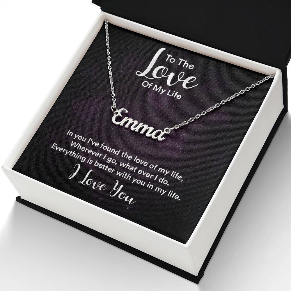 Personalized Love of My Life Name Necklace Romantic Custom Gift