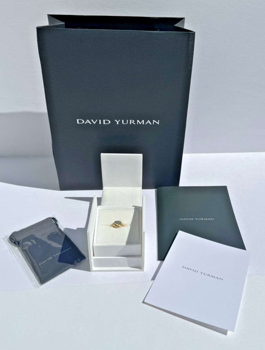 DAVID YURMAN Sculpted Cable Pinky Ring 9.7mm 18k Yellow Gold Sz 4.5 for Women
