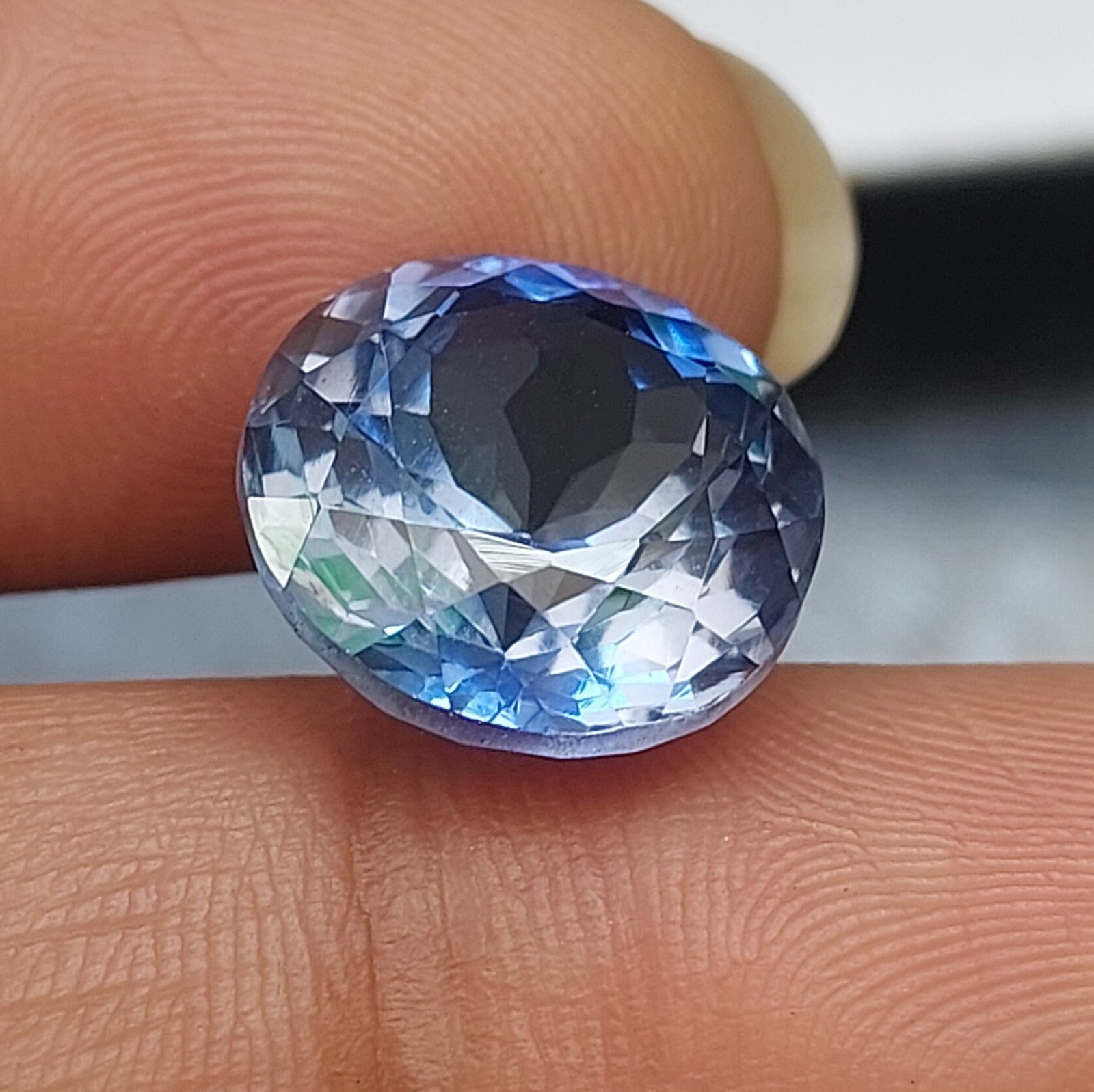 2 Pcs 10.80 to 10. Ct Round Blue Sapphire Look Crystal Loose Gemstone AAA